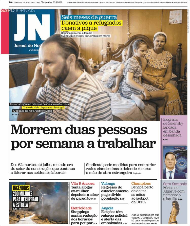 Portada de Jornal de Notícias (Portugal)