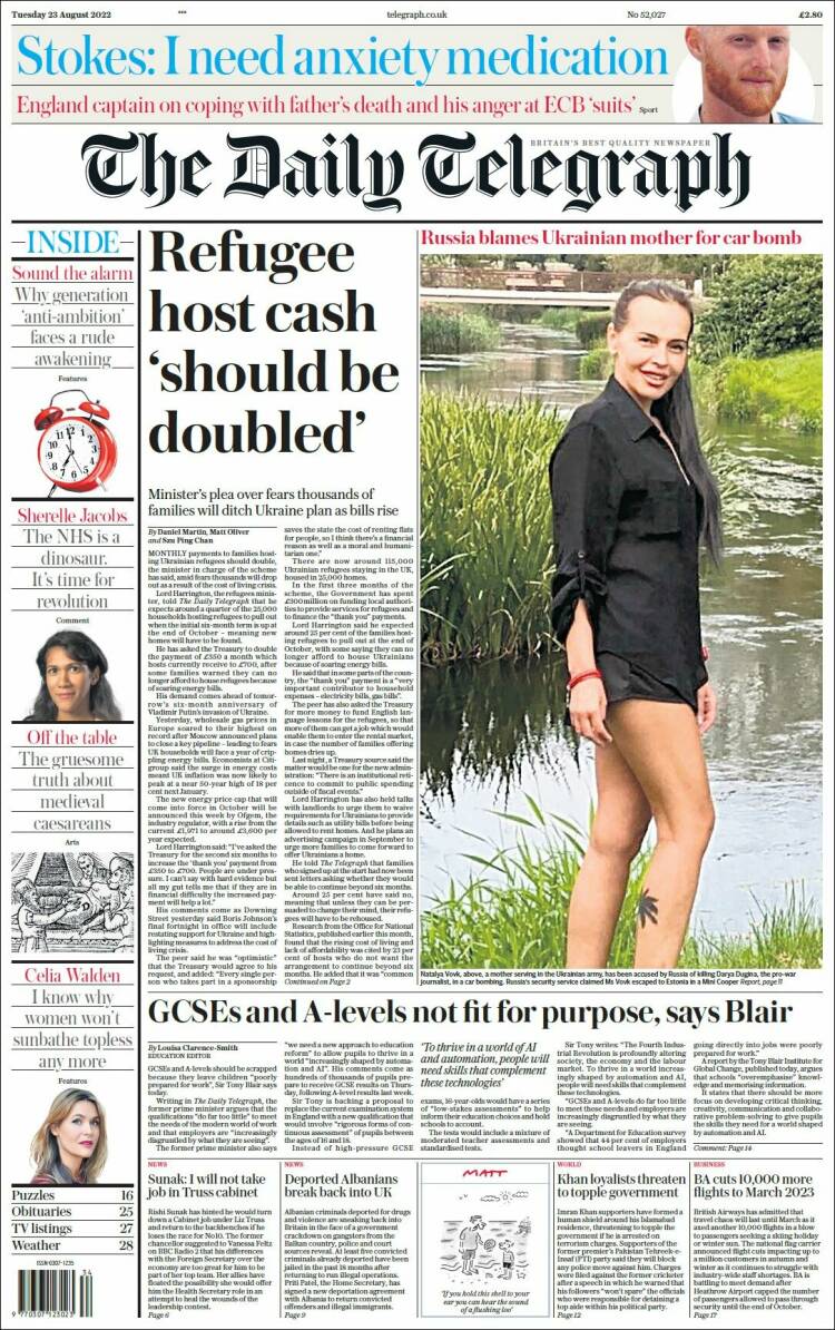 Portada de Daily Telegraph (United Kingdom)