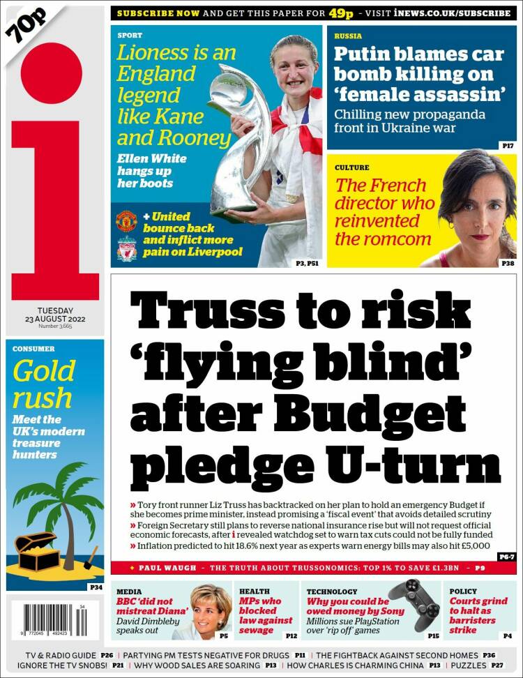 Portada de The i (United Kingdom)