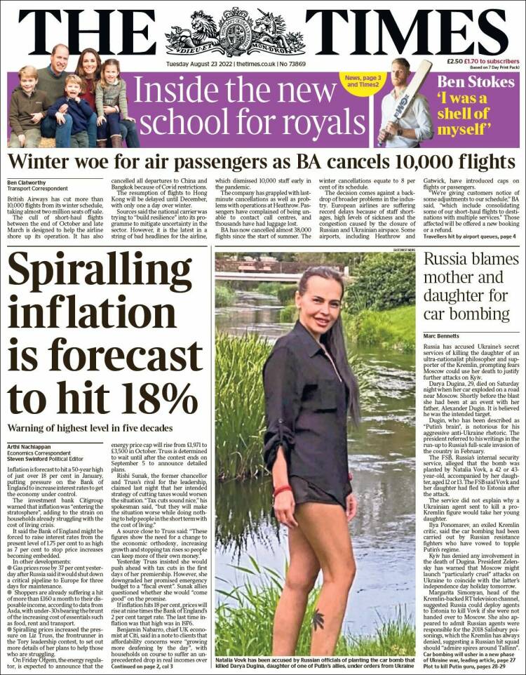 Portada de The Times (United Kingdom)