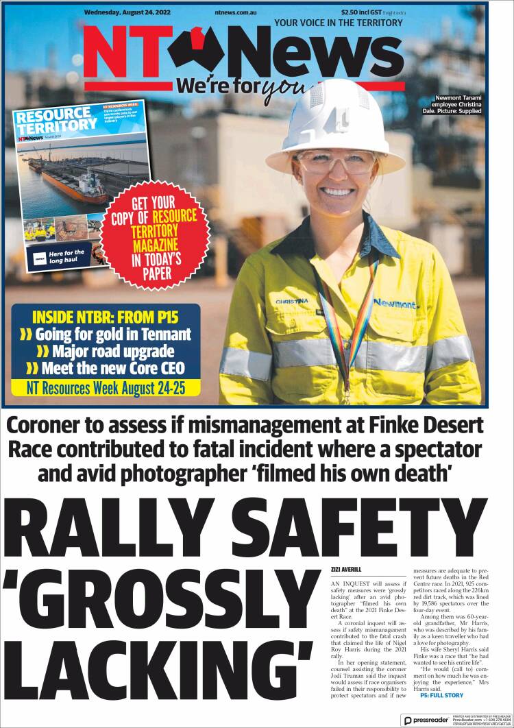 Portada de Northern Territory News (Australie)