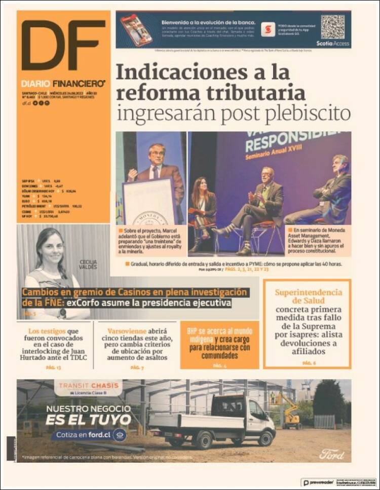 Portada de Diario Financiero (Chile)