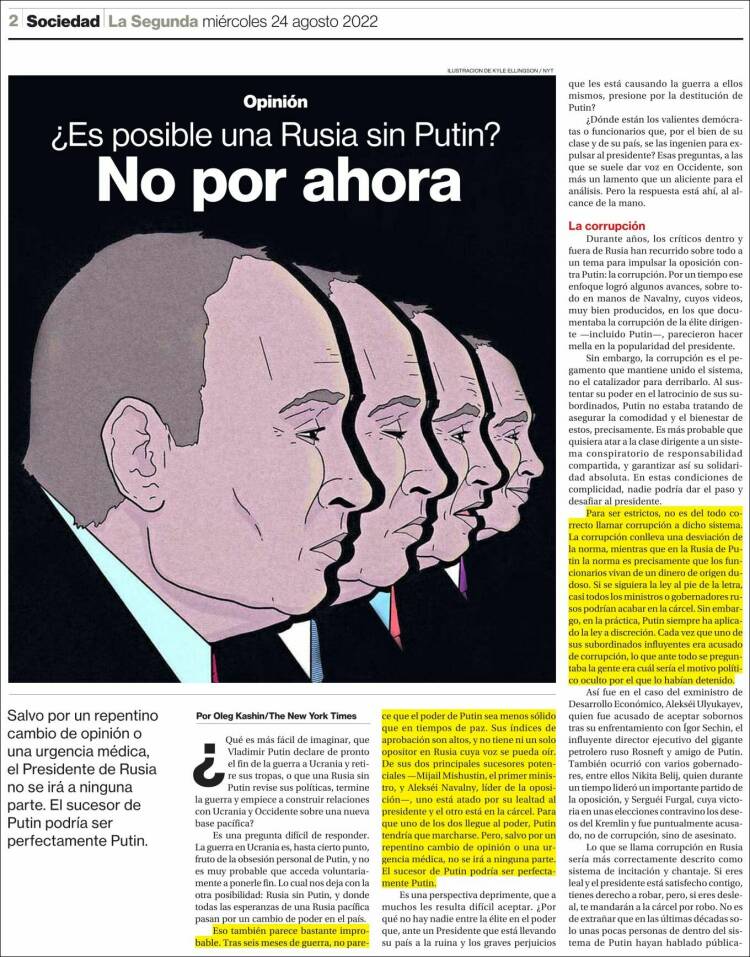 Portada de La Segunda (Chile)