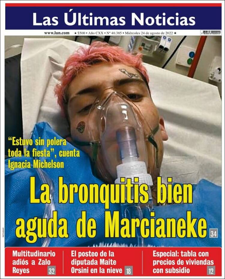 Portada de Las Últimas Noticias (Chile)
