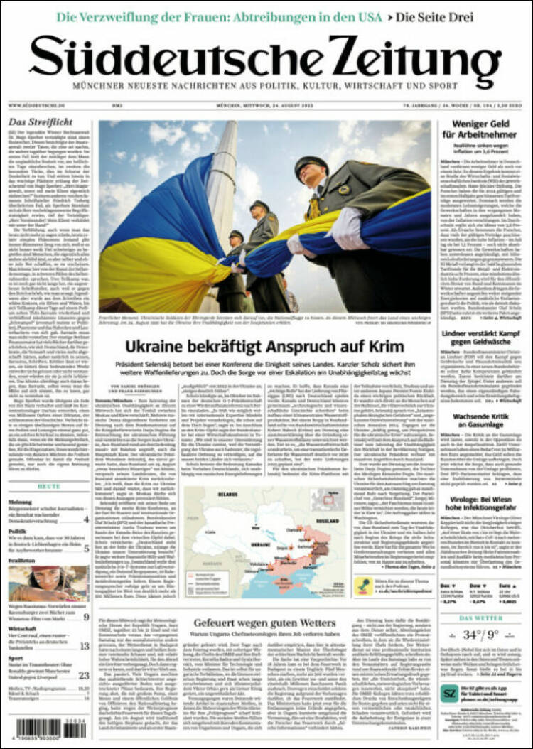 Portada de Sueddeutsche (Allemagne)