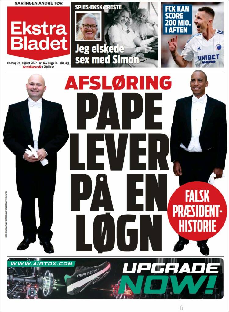 Periódico Ekstra Bladet (Dinamarca). Periódicos De Dinamarca. Edición ...