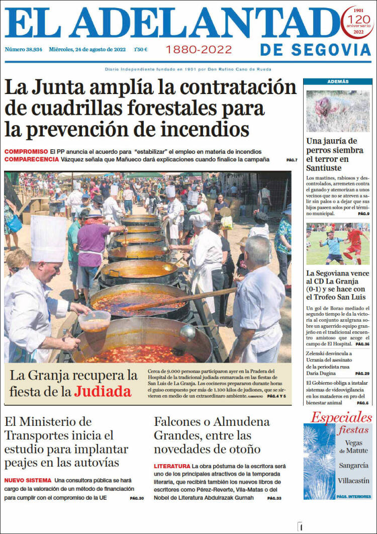 Portada de El Adelantado de Segovia (Espagne)
