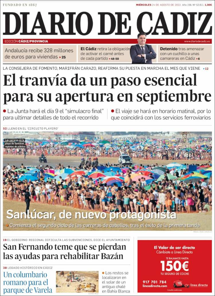 Portada de Diario de Cádiz (Espagne)