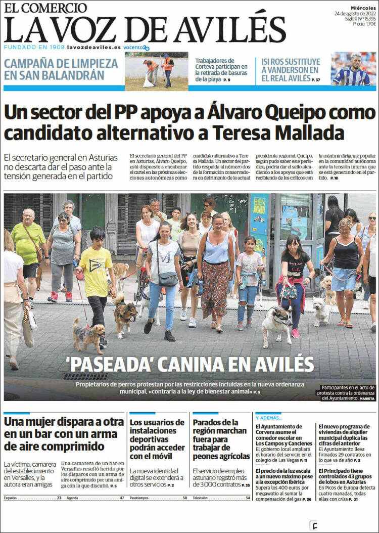 Portada de El Comercio - Avilés (Espagne)