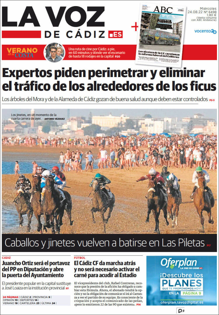Portada de La Voz de Cádiz (Espagne)