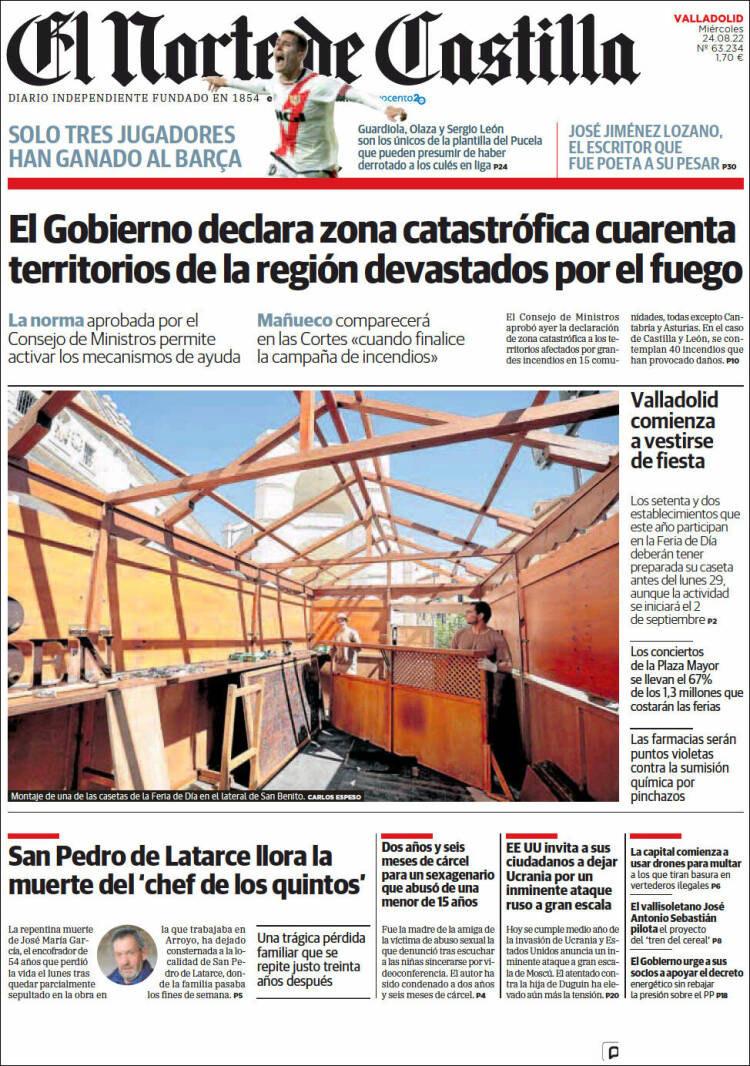 Portada de Norte de Castilla - Valladolid (Espagne)