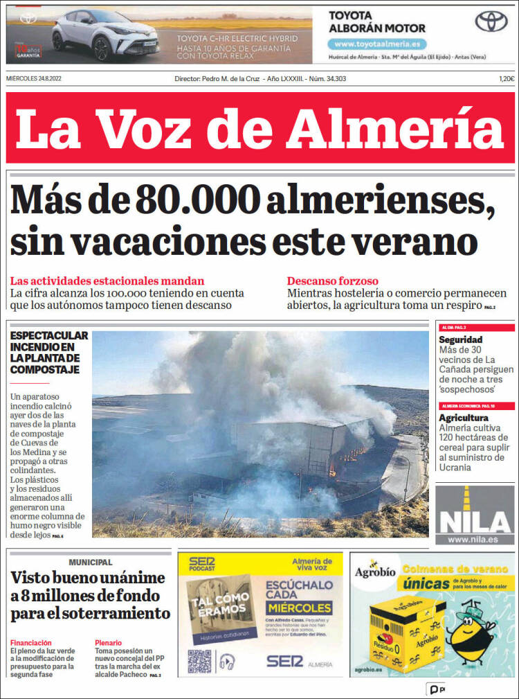 Portada de La Voz de Almería (Espagne)