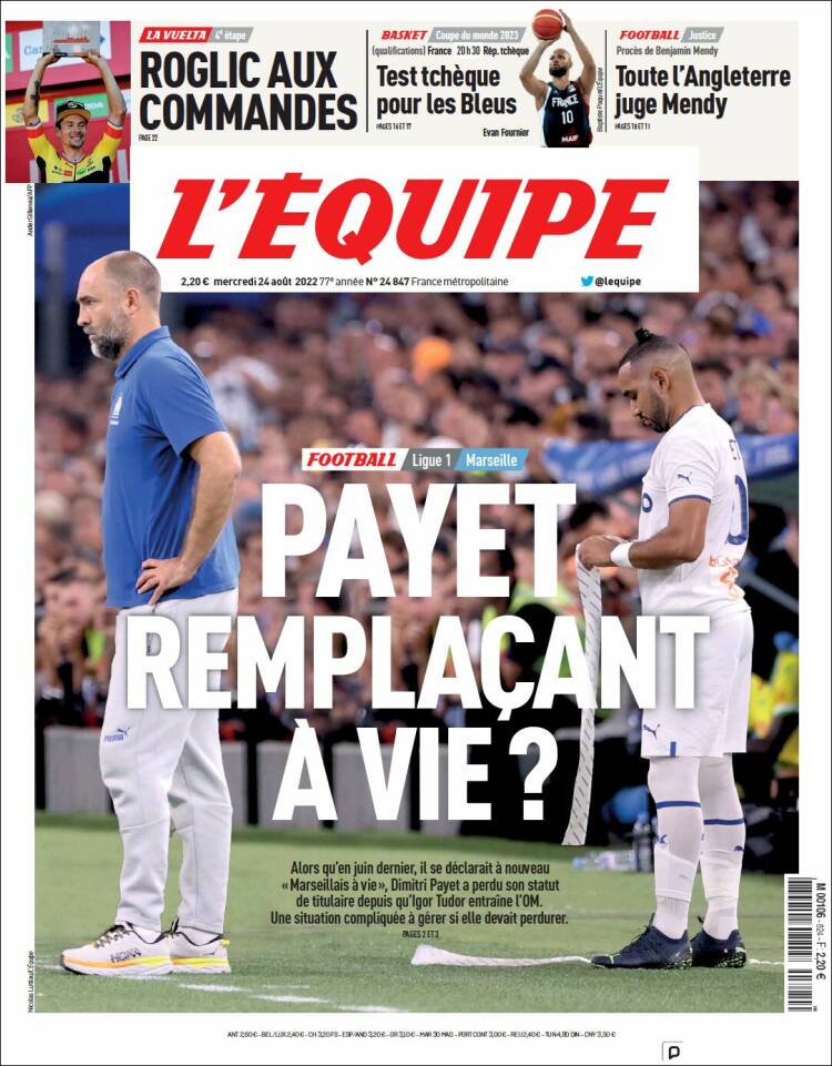 Portada de L'Equipe (France)
