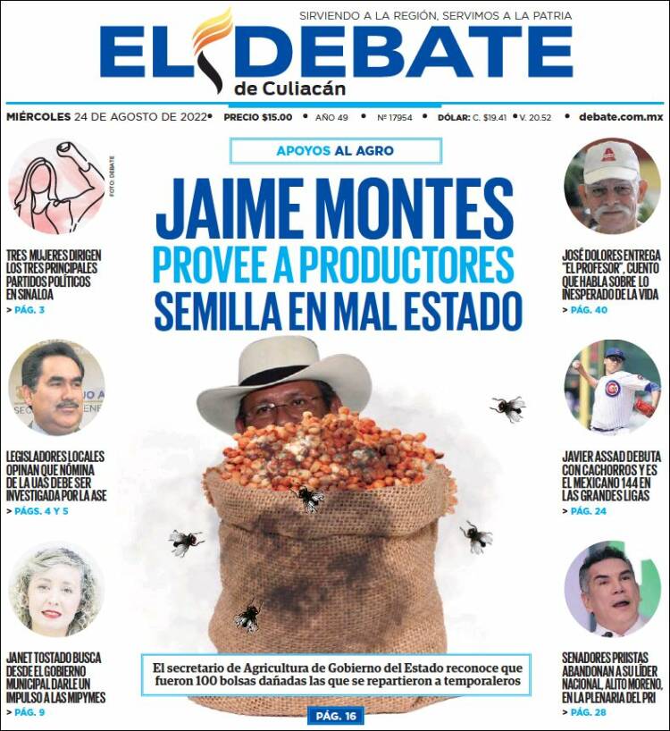 Portada de El Debate de Culiacán (México)
