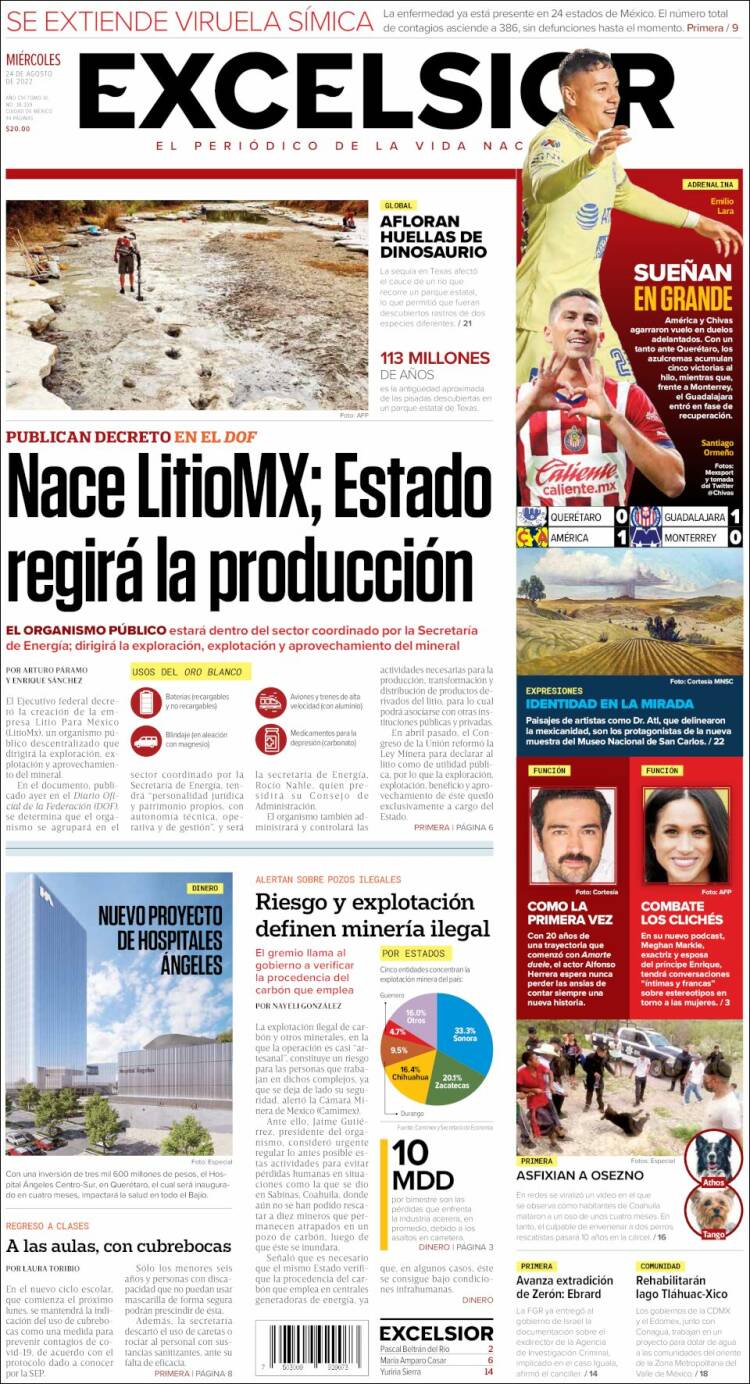 Portada de Excelsior (México)