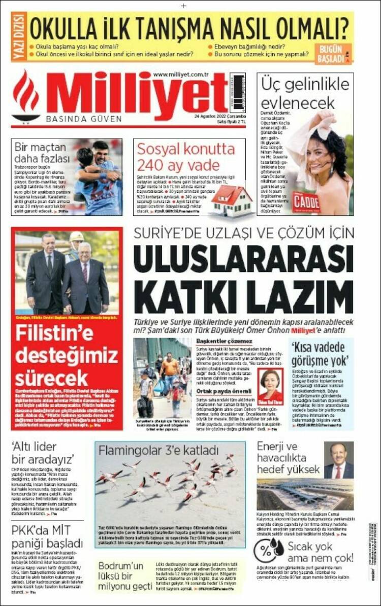 Portada de Milliyet (Turqu&iacute;a)