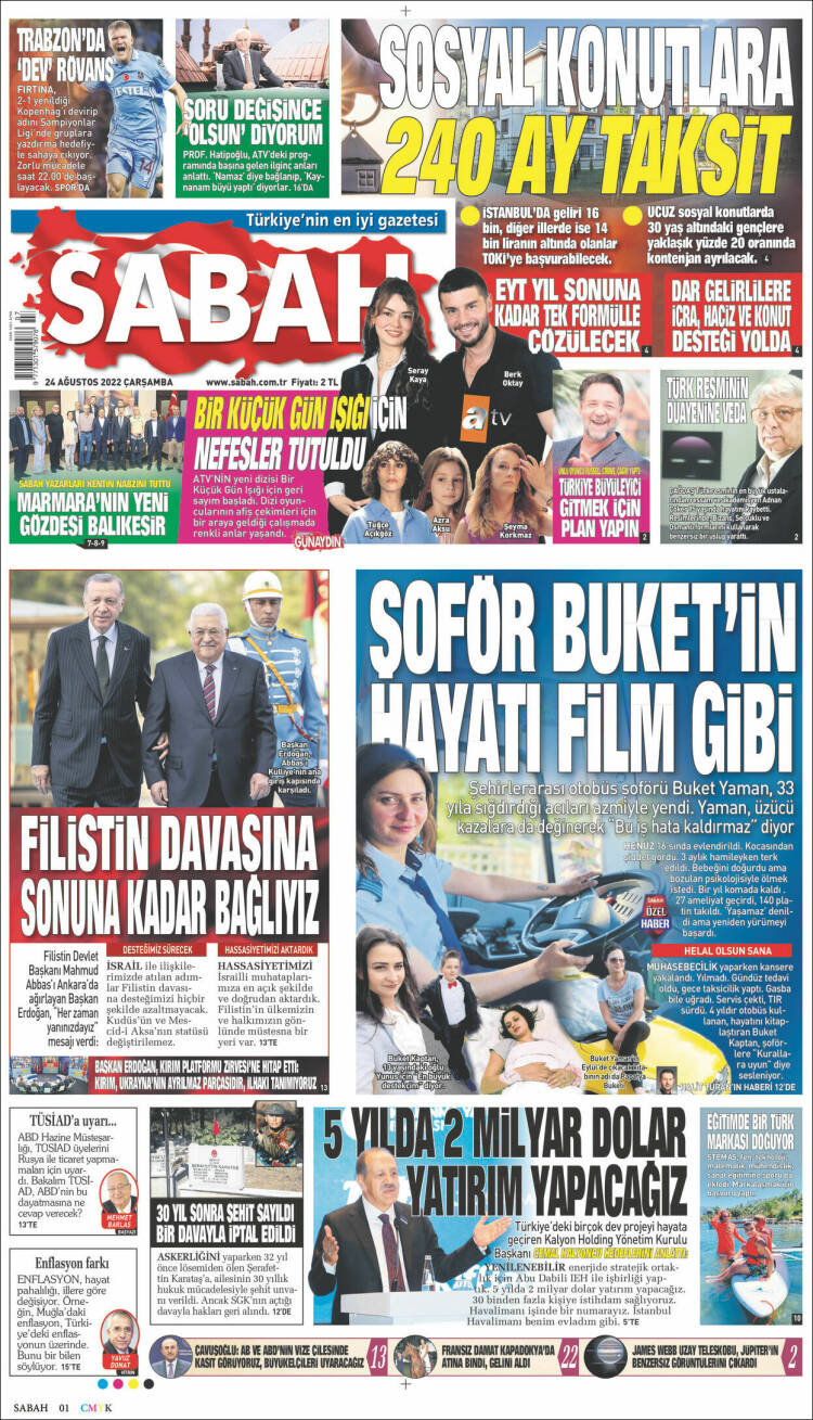 Portada de Sabah (Turqu&iacute;a)