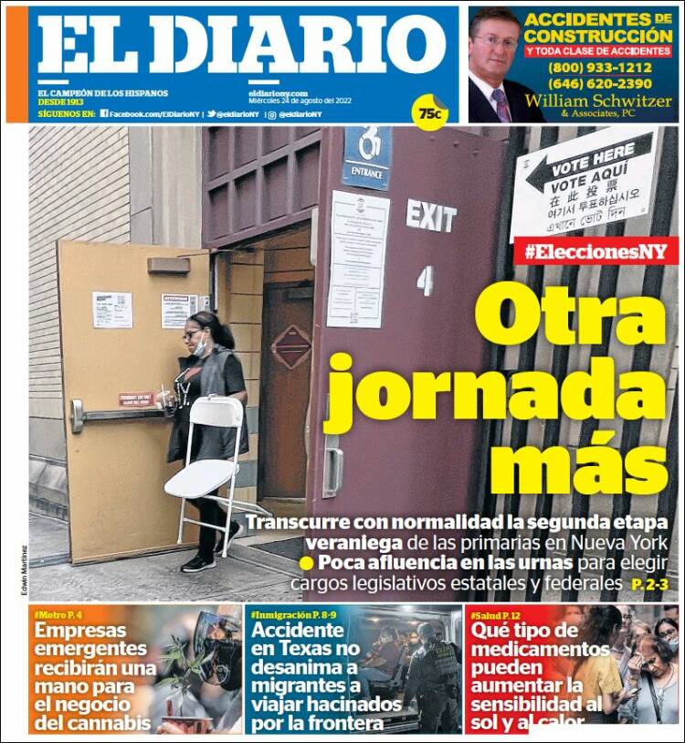 Portada de El Diario NY (USA)