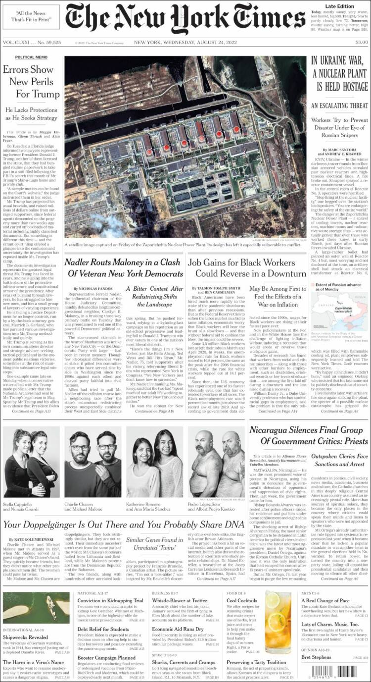 Portada de New York Times (USA)