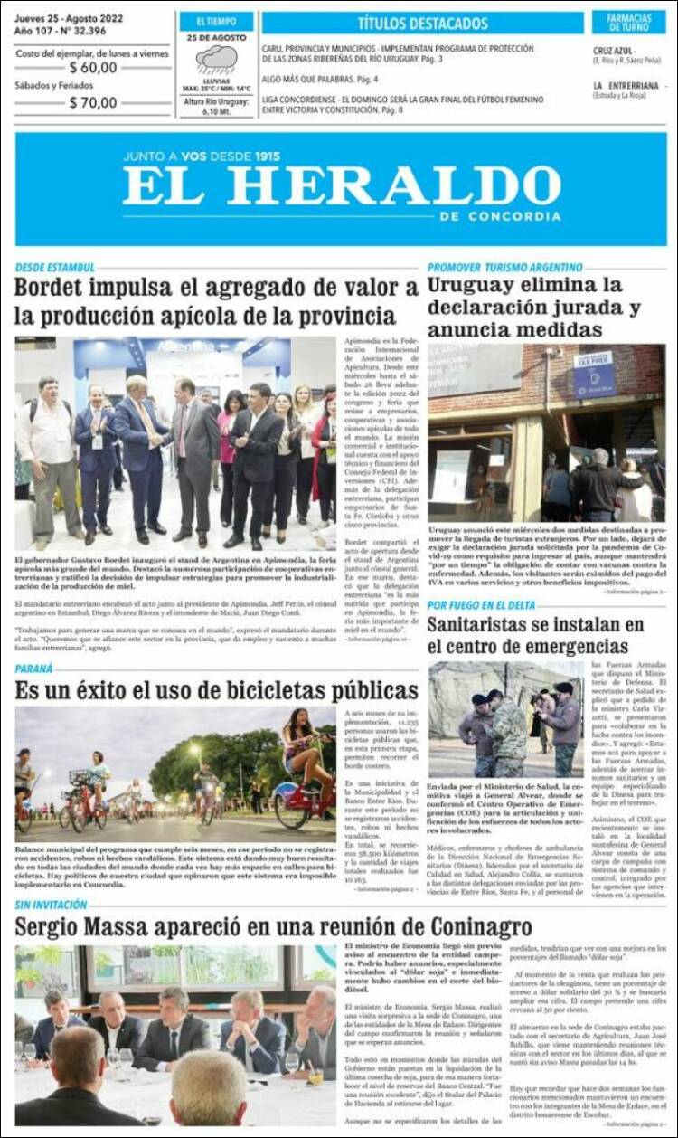 Portada de El Heraldo de Concordia (Argentina)