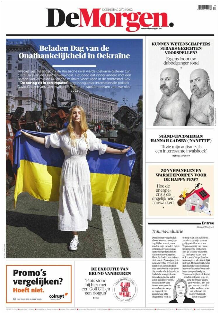 Portada de De Morgen (B&eacute;lgica)