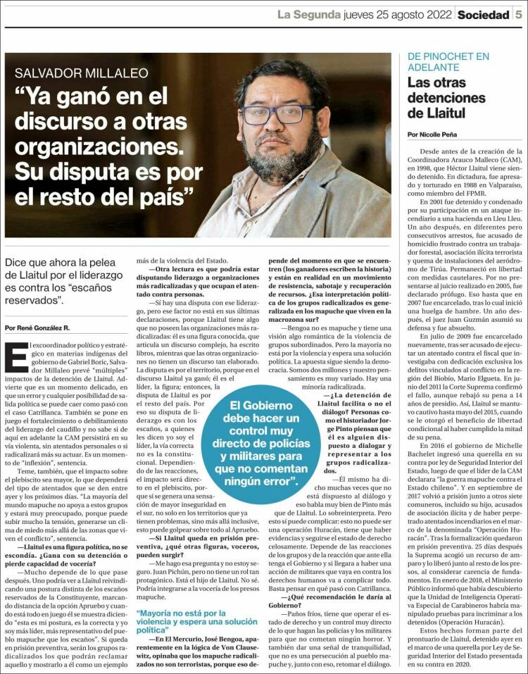 Portada de La Segunda (Chile)