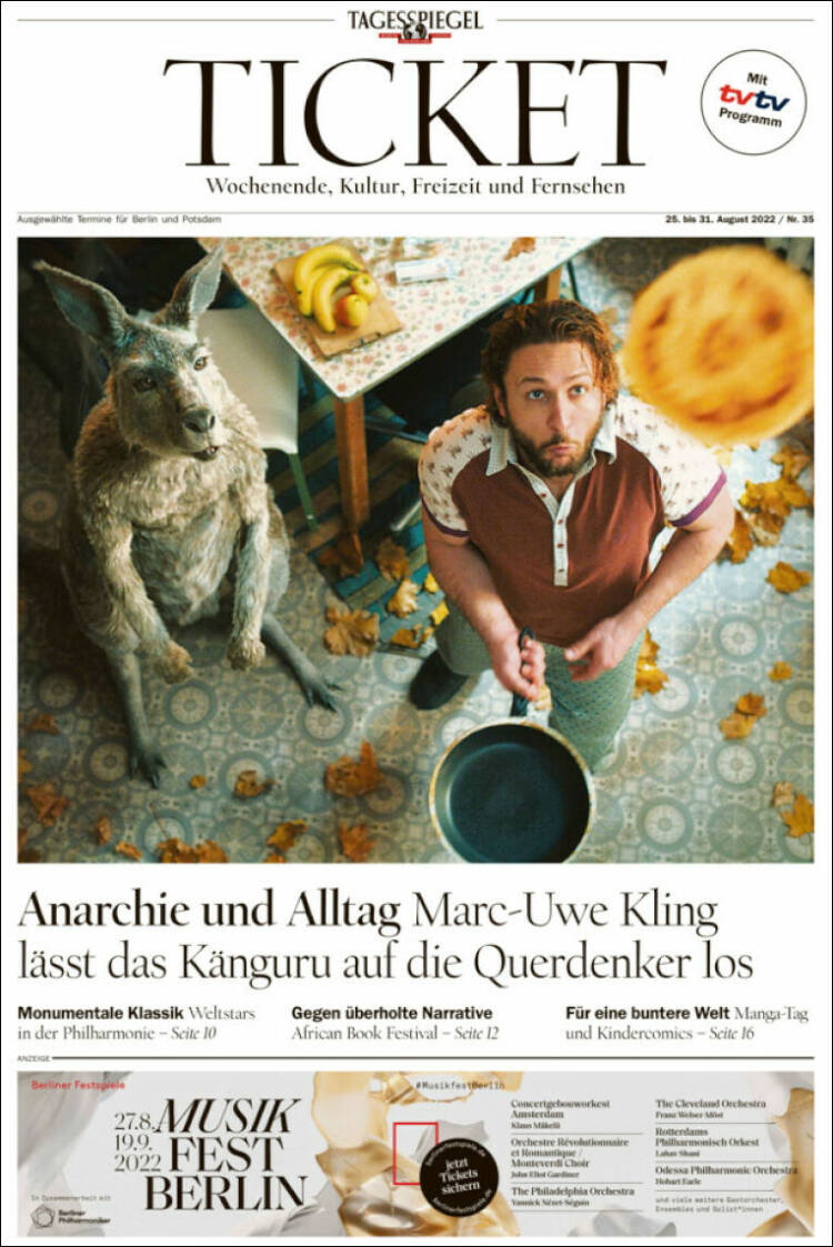 Portada de Der Tagesspiegel (Alemania)