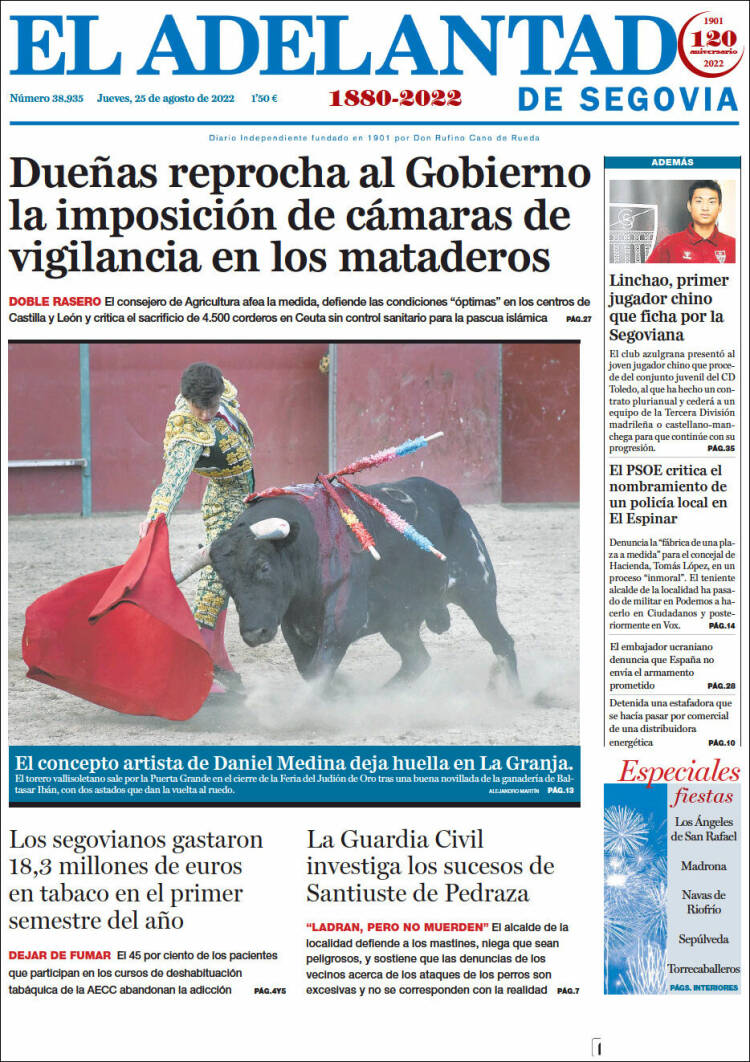 Portada de El Adelantado de Segovia (Espagne)