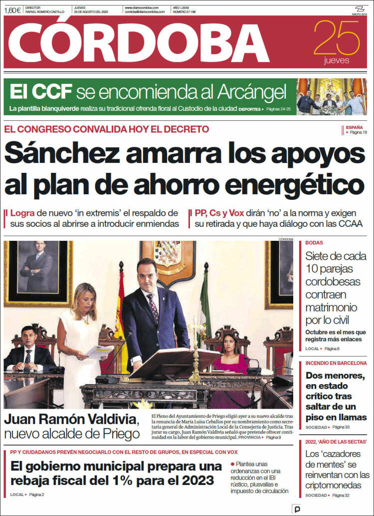 Portada de Diario de Córdoba (Espagne)
