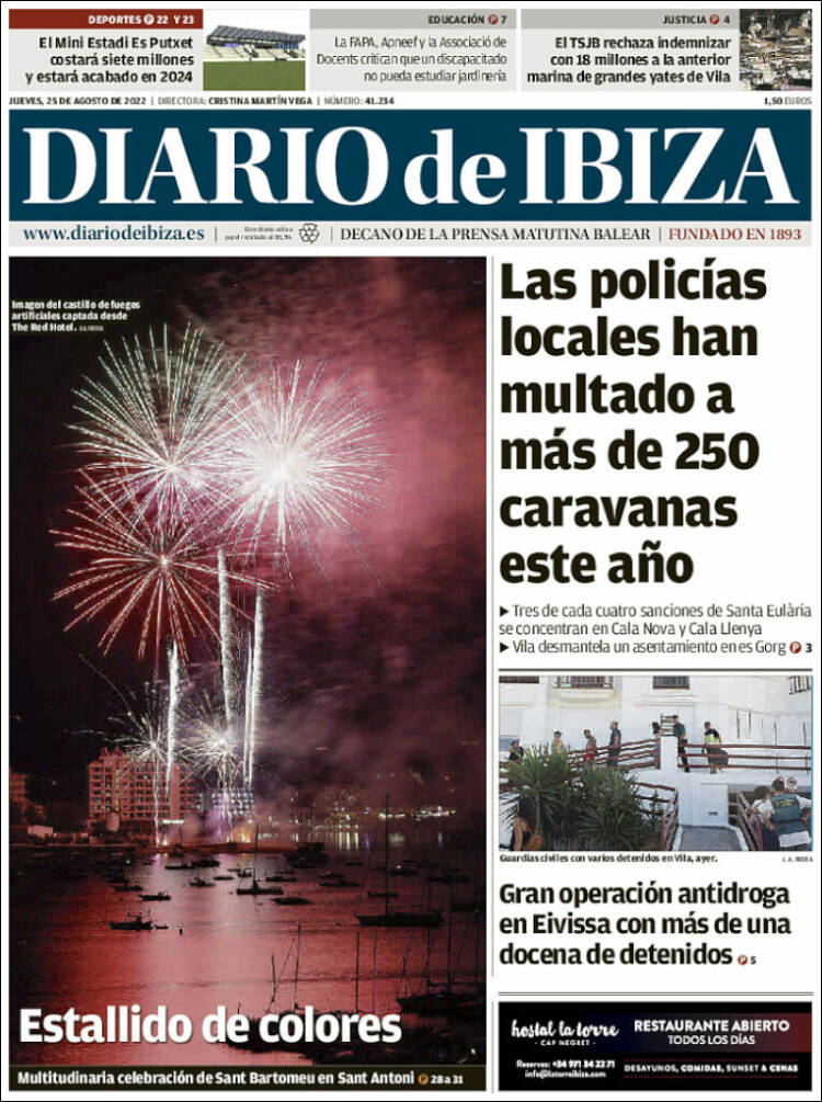 Portada de Diario de Ibiza (Espagne)