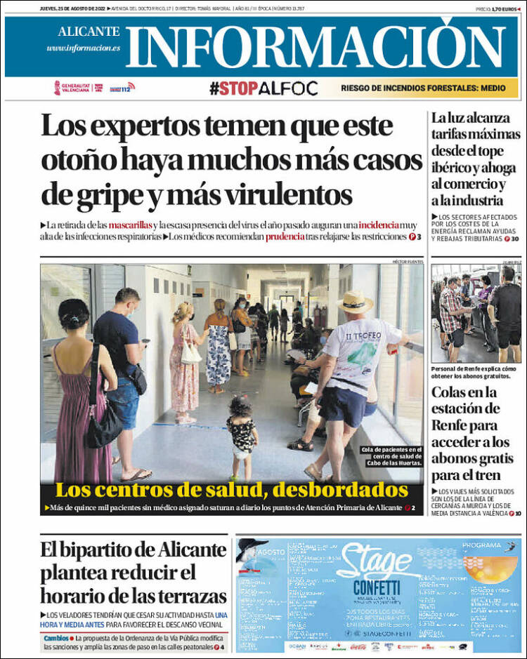 Portada de Diario Información (Espagne)