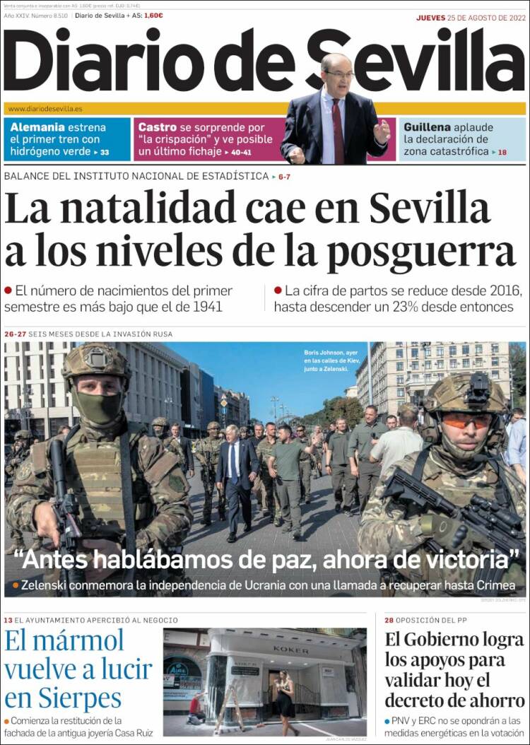 Portada de Diario de Sevilla (Espagne)