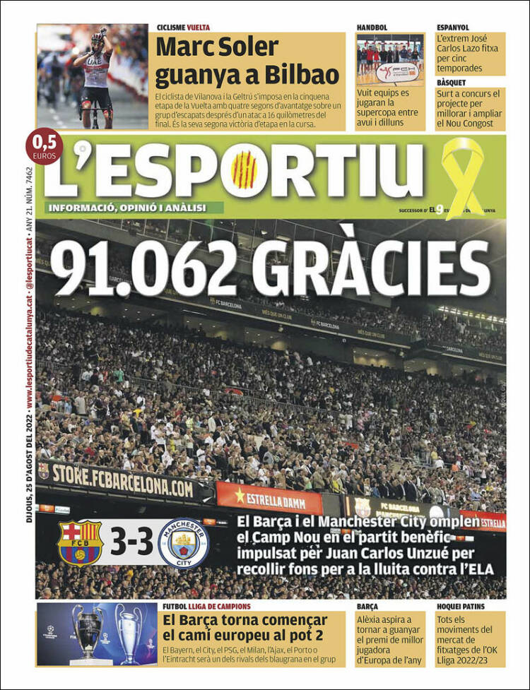 Portada de L'Esportiu (Espagne)