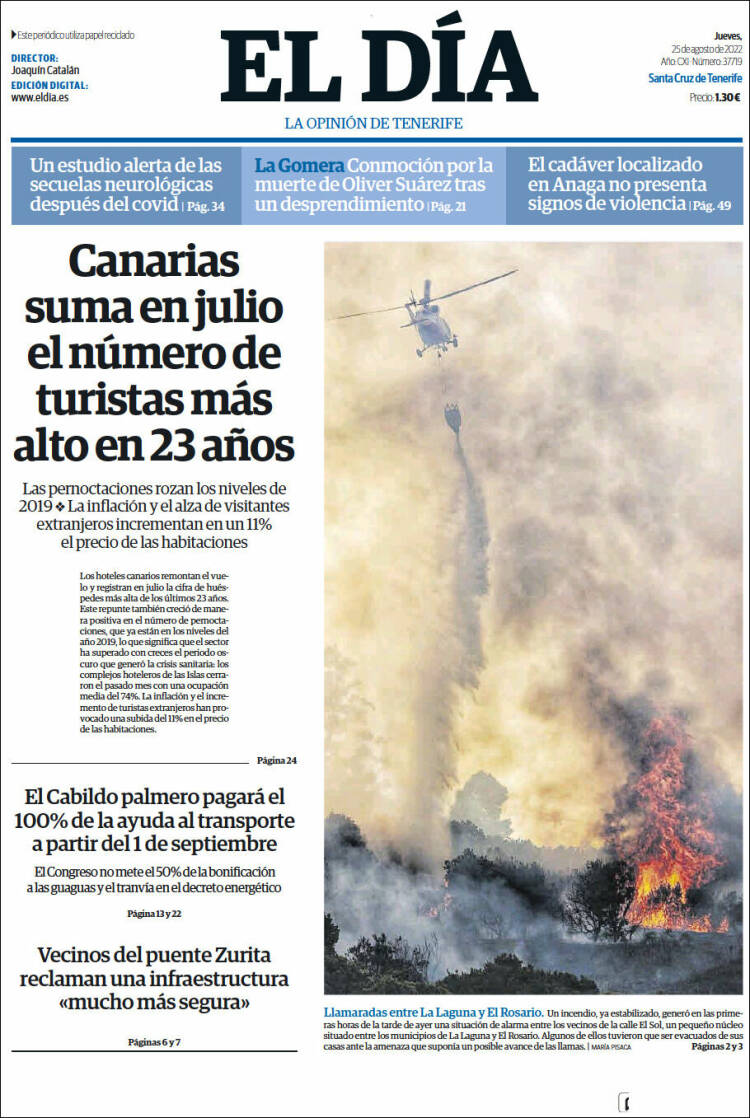 Portada de El Día (Espagne)