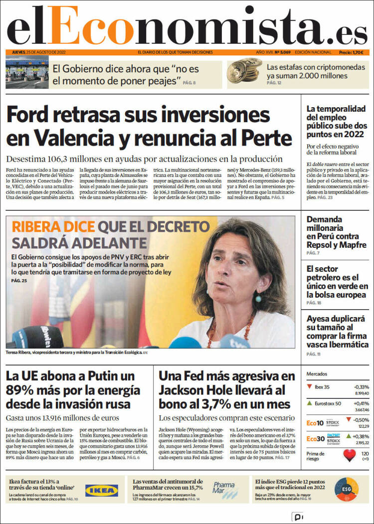 Portada de El Economista (Espa&ntilde;a)