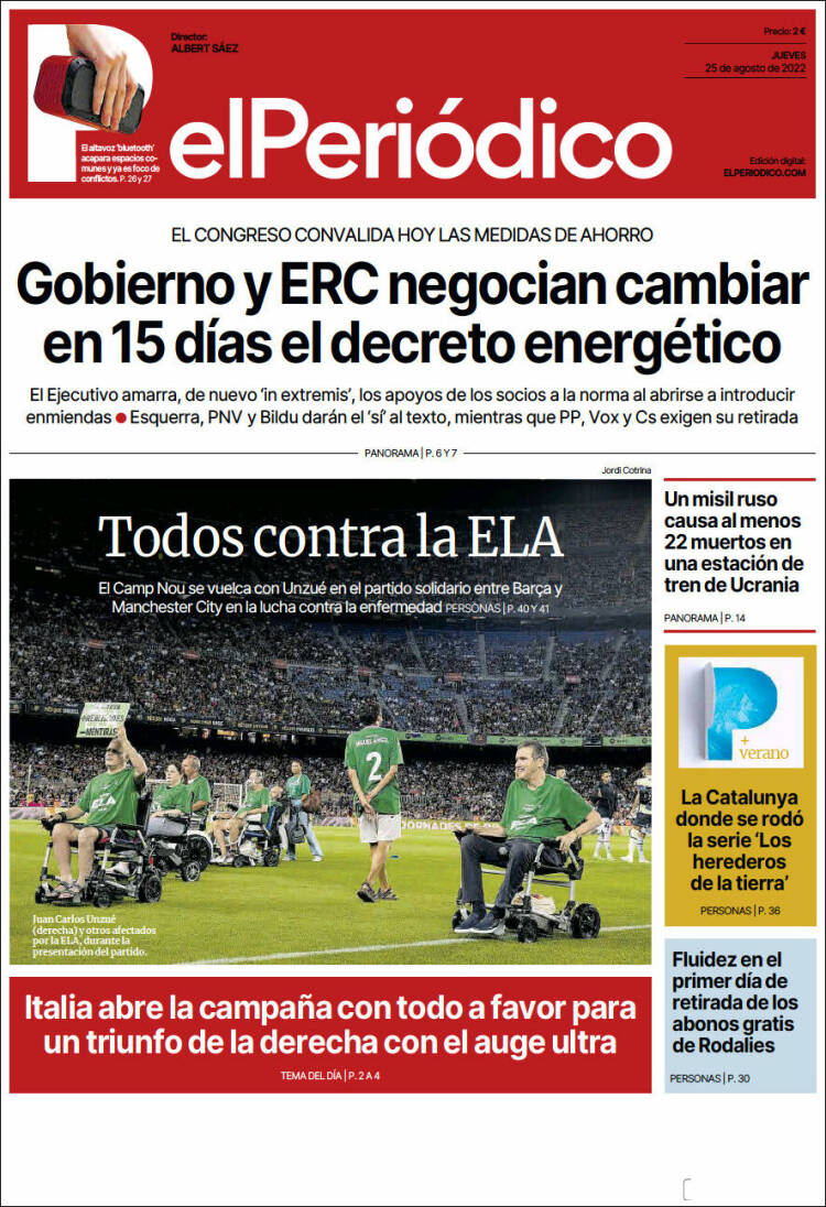 Portada de El Periódico (Spain)