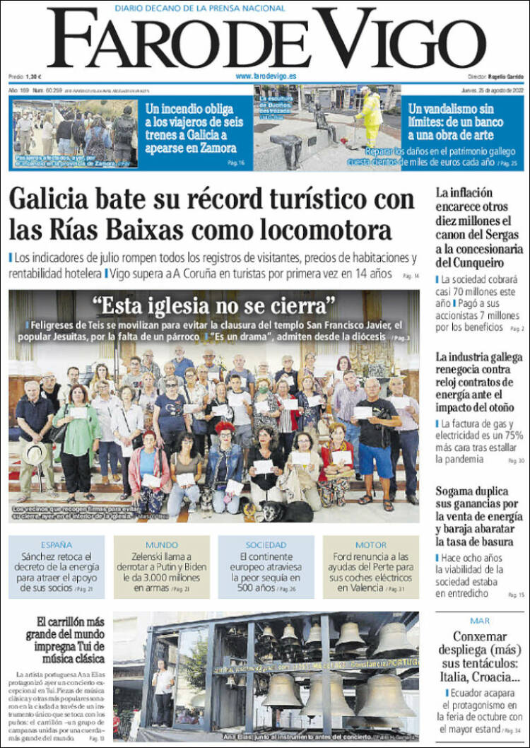 Portada de Faro de Vigo (Espagne)