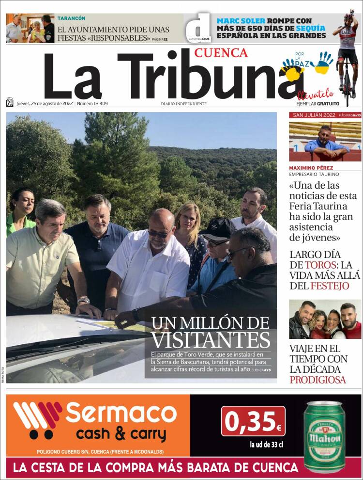 Portada de La Tribuna de Cuenca (Espagne)