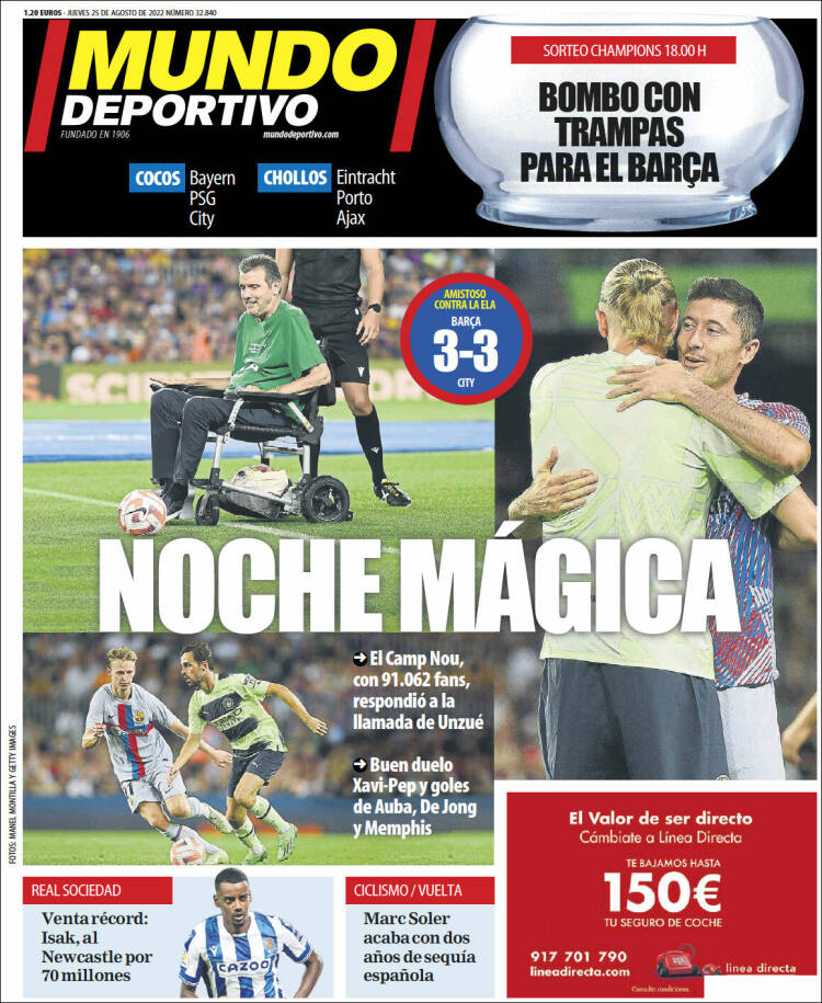 Portada de El Mundo Deportivo (Espagne)