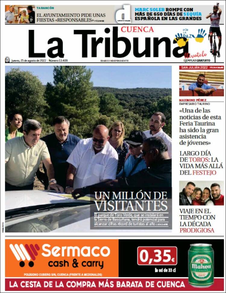 Portada de La Tribuna de Cuenca (Espagne)