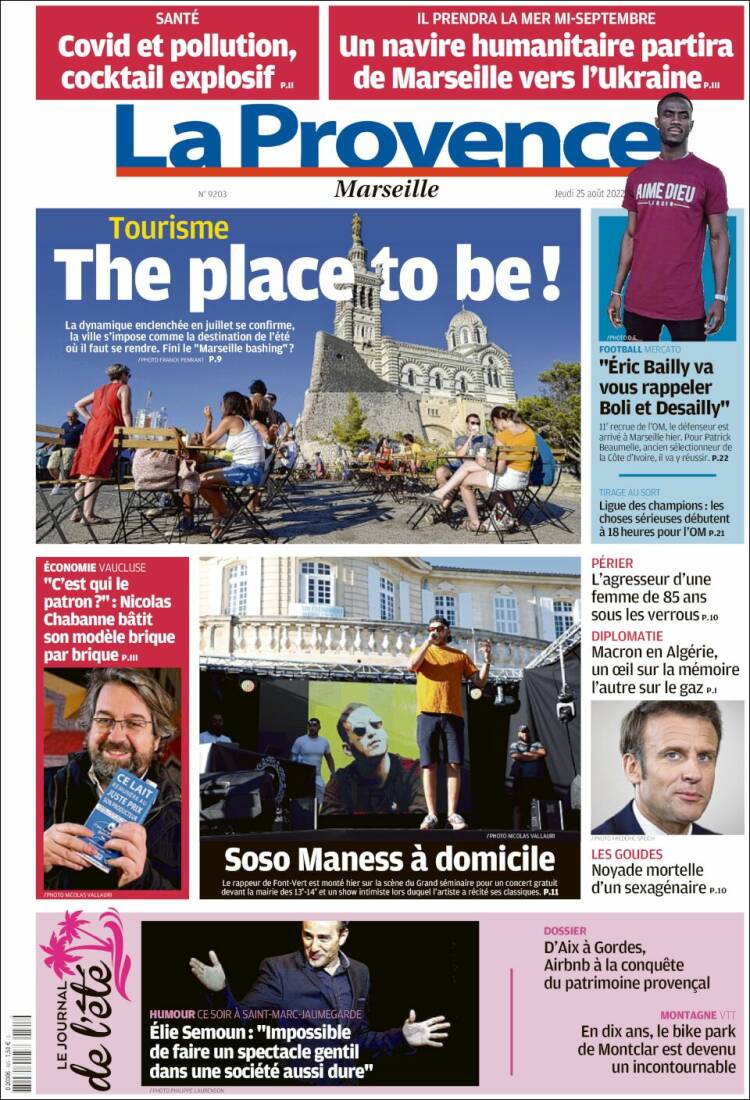 Portada de La Provence (Francia)