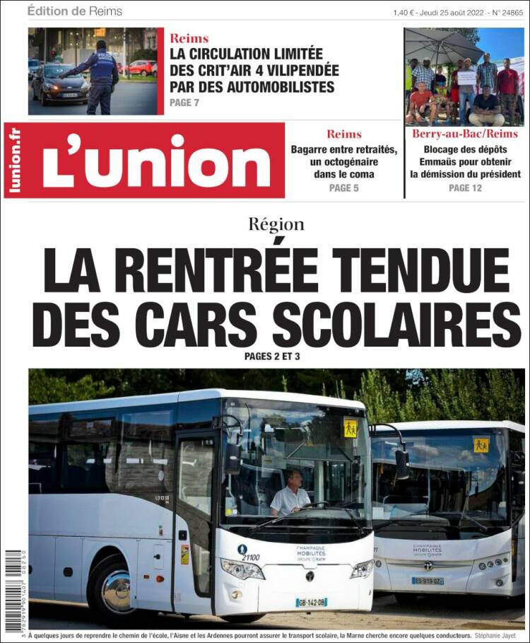Portada de L'Union (Francia)