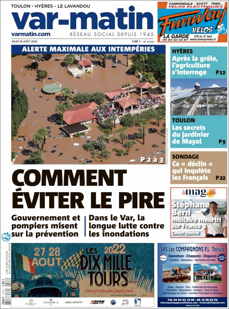 Portada de Var-Matin (Francia)