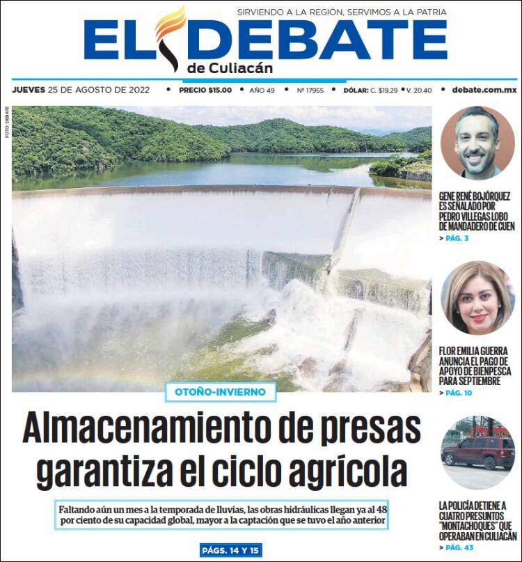 Portada de El Debate de Culiacán (México)