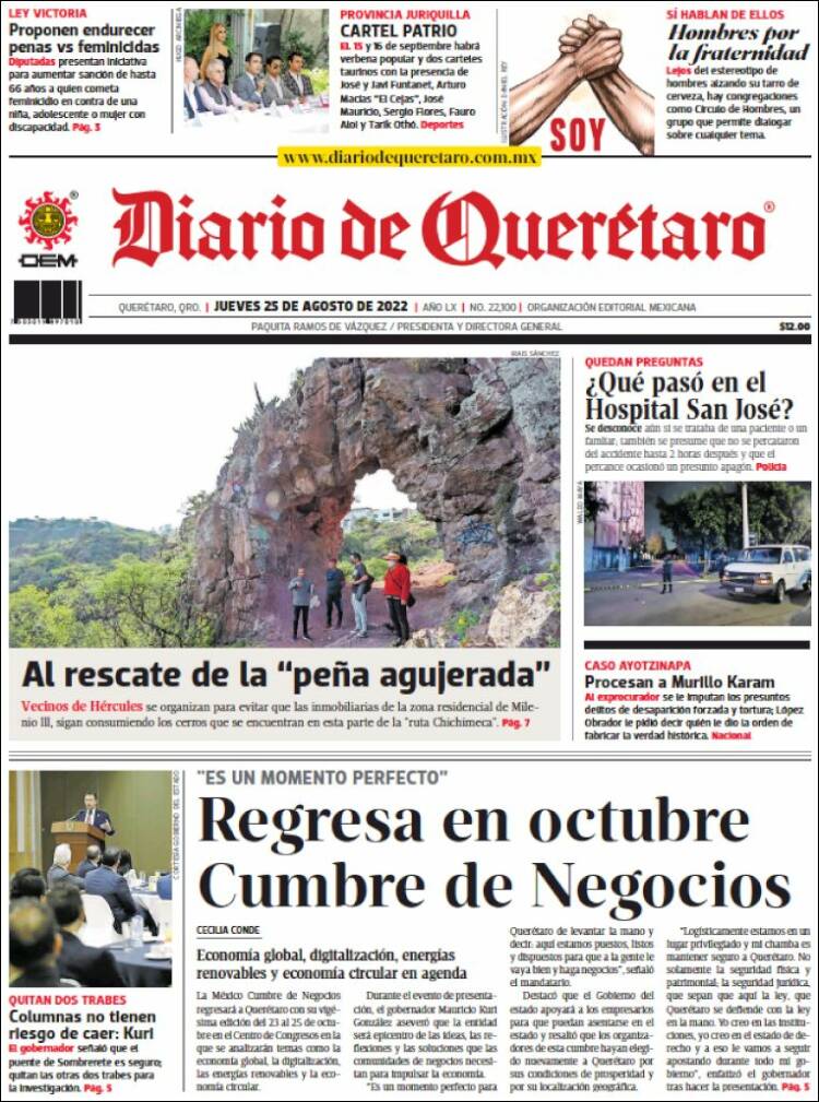 Portada de Diario de Querétaro (México)