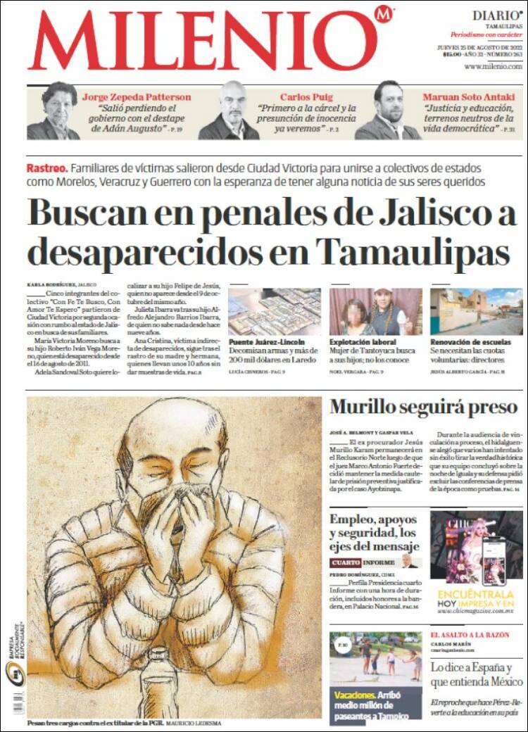 Portada de Milenio - Tamaulipas (México)