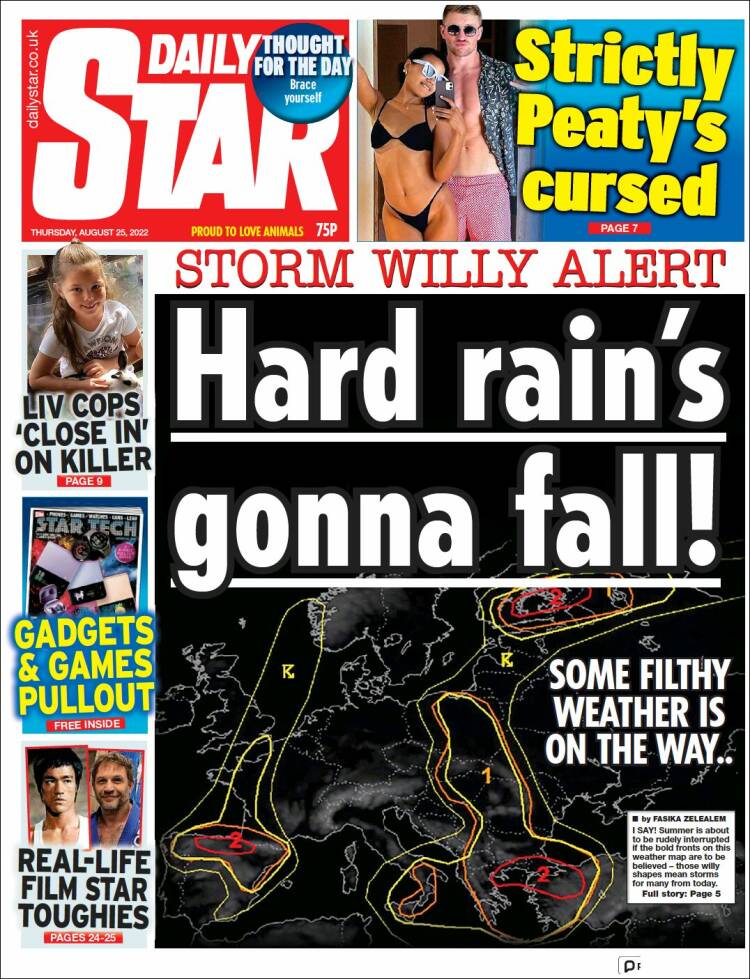 Portada de Daily Star (Reino Unido)