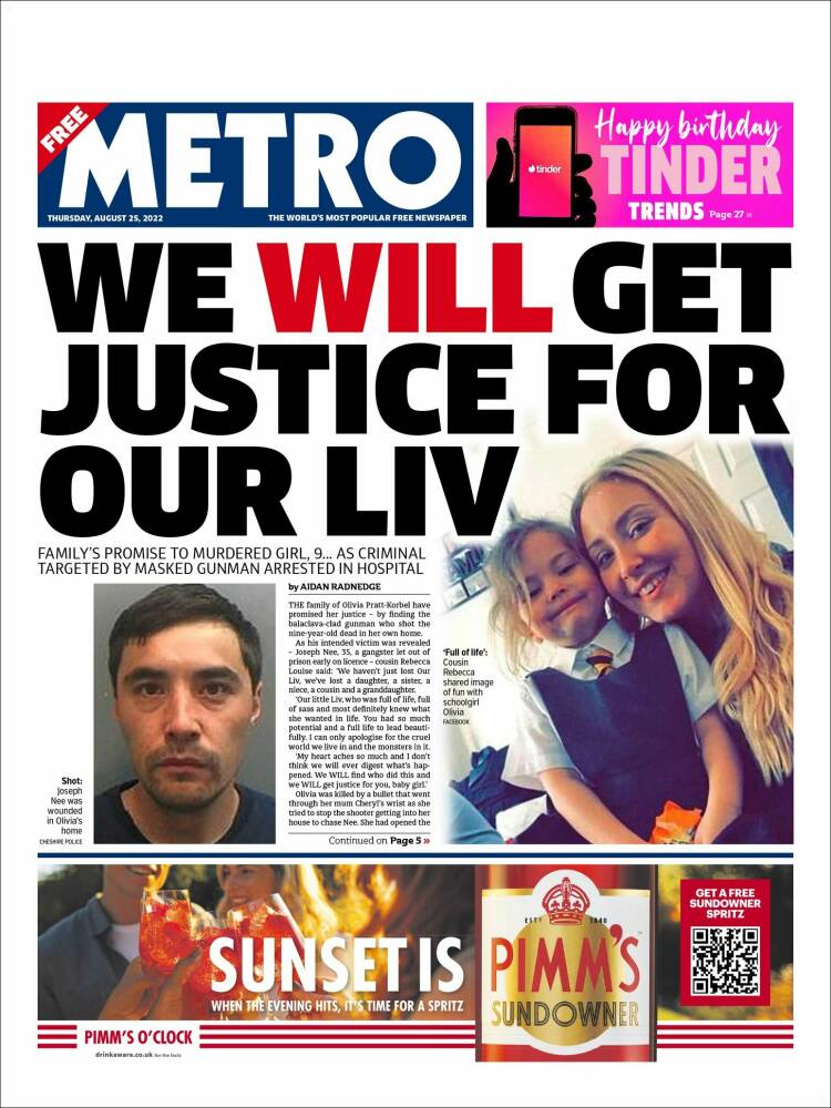 Portada de Metro (Reino Unido)