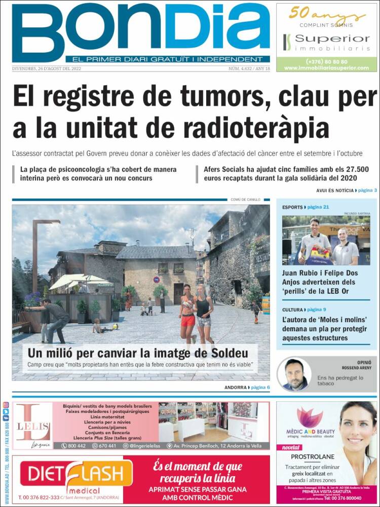 Portada de Diari Bondia (Andorra)