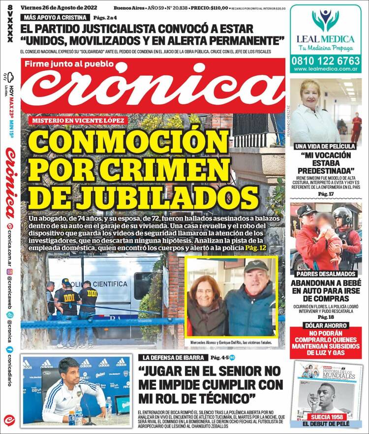 Portada de Crónica (Argentina)